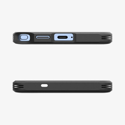 ACS08965 - Galaxy S25 Ultra Case Tough Armor AI (MagFit) in Gunmetal showing the top and bottom