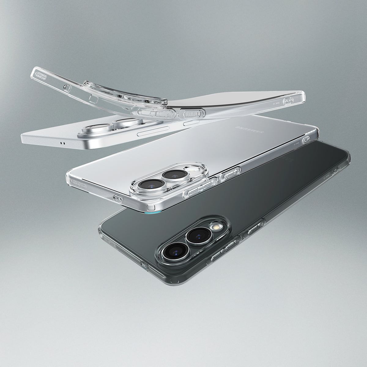 ACS09426 - Galaxy S25 Edge Case Liquid Crystal in Space Crystal showing the partial back, sides and top