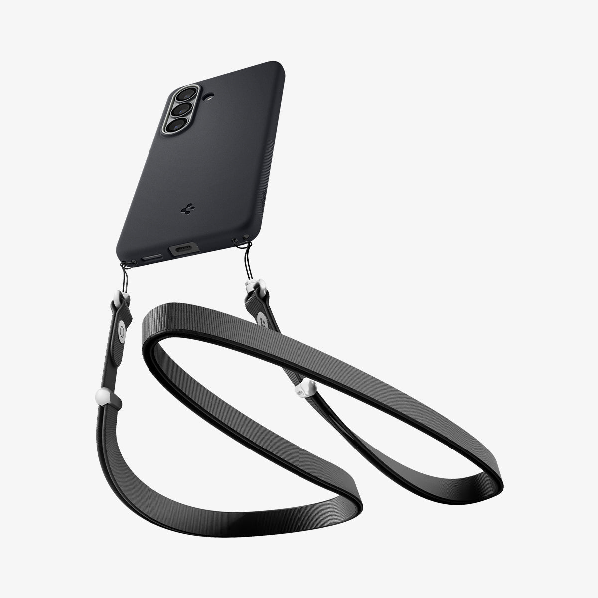 ACS11066 - Galaxy S26 Nano Pop (Mag Fit) in Black Sesame showing a strap on with the device and case