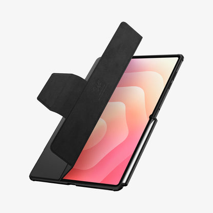 ACS10221 - Galaxy Tab S11 Ultra Case Air Skin Pro in Black showing the partial inner of the device and partial cover lifted