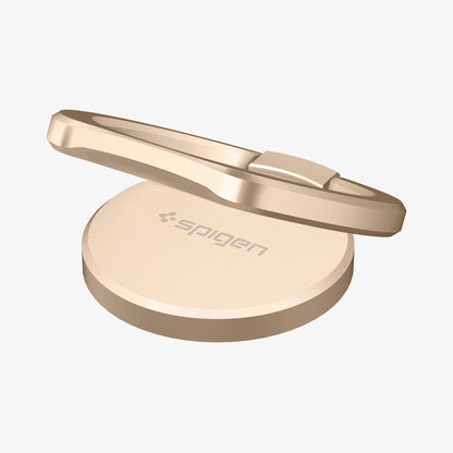 000SR24437 - Style Ring 360 in champagne gold showing the ring laid and slightly sticking out