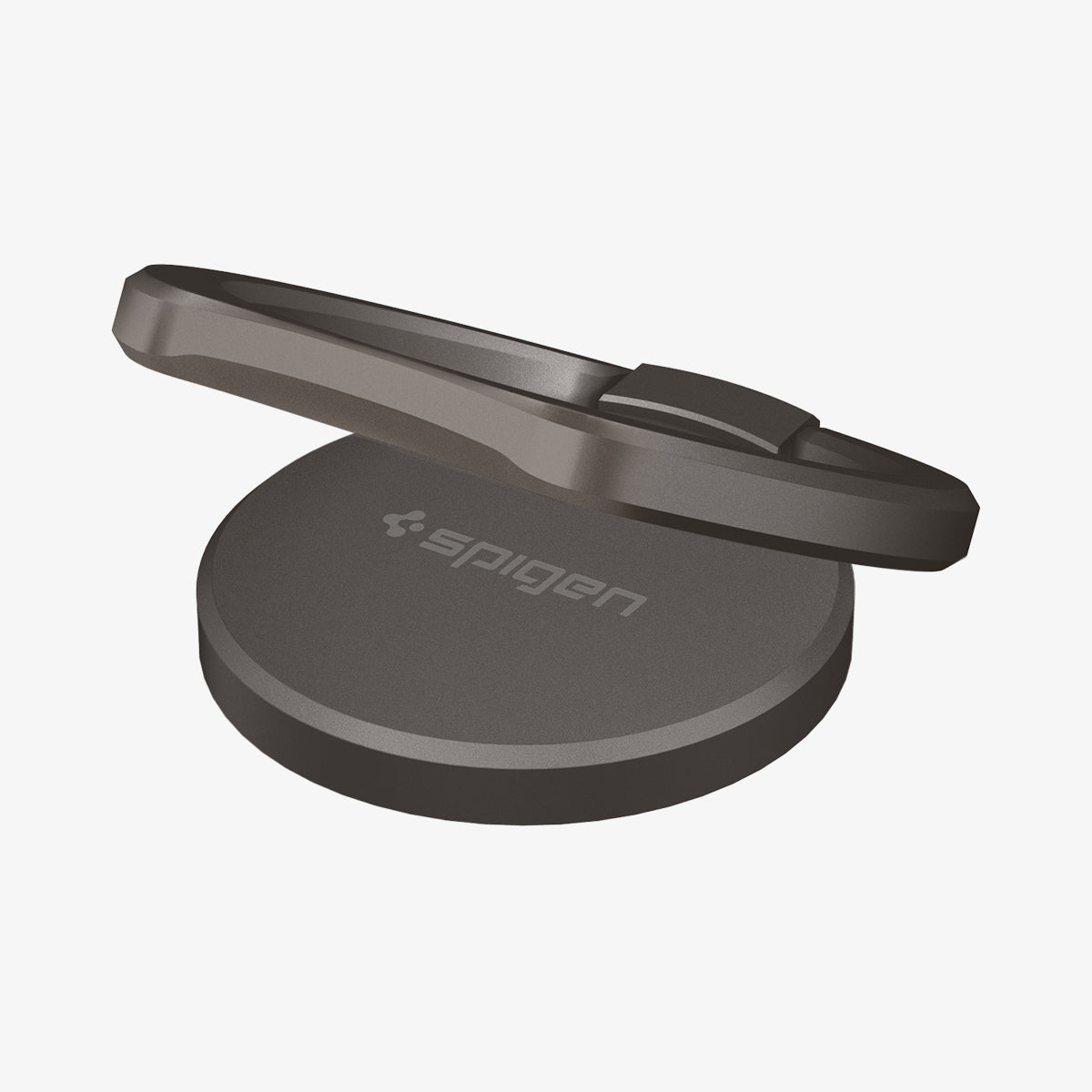 000SR24433 - Style Ring 360 in gunmetal showing the ring laid and slightly sticking out