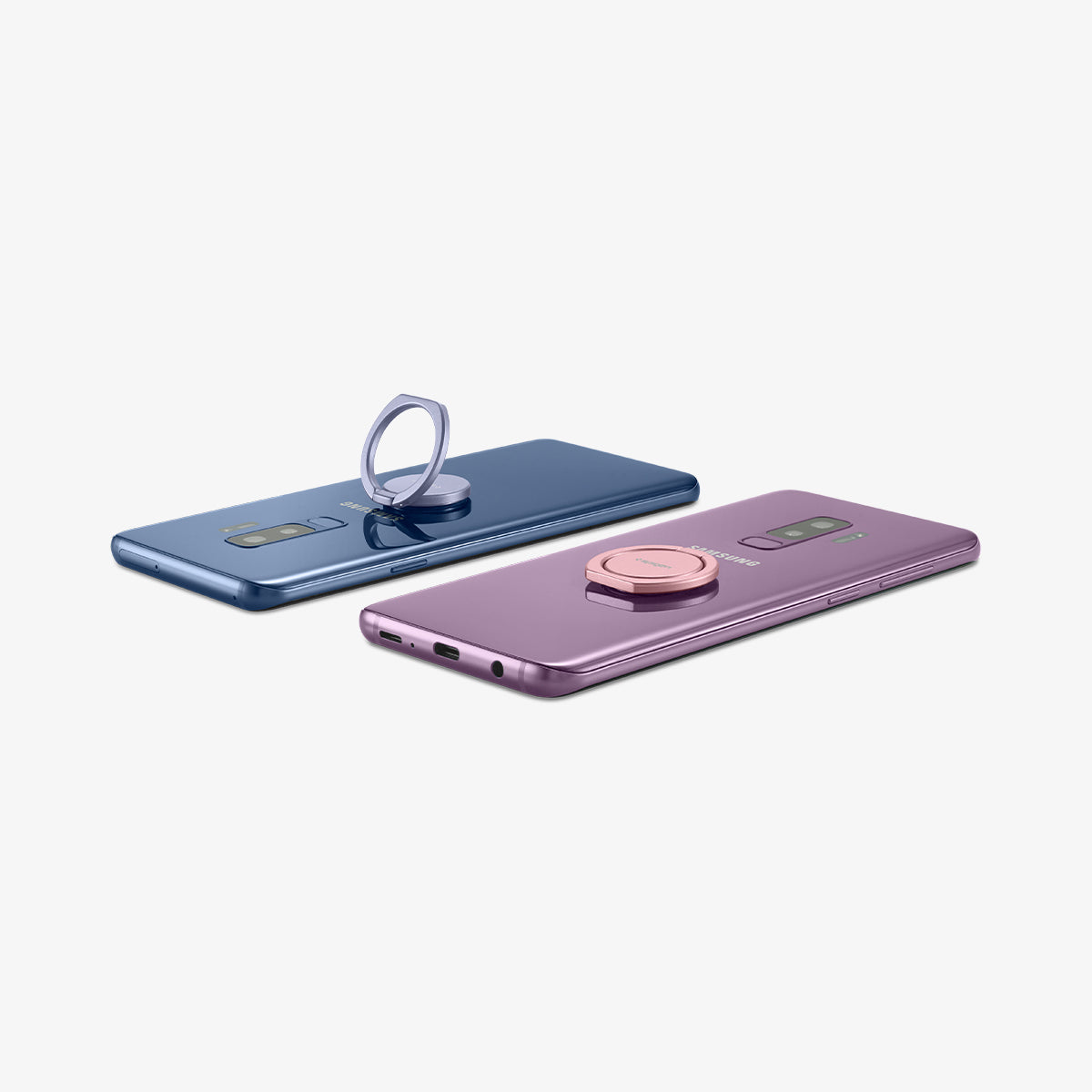 000SR24436 - Style Ring 360 in rose gold showing the ring attached to the back of device