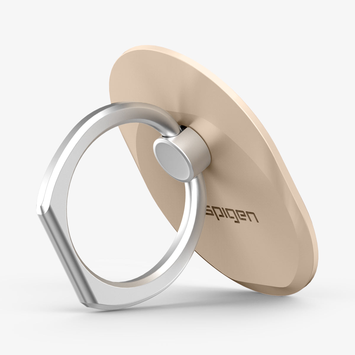 000EP20244 - Style Ring in champagne gold showing the front and side propped up by ring