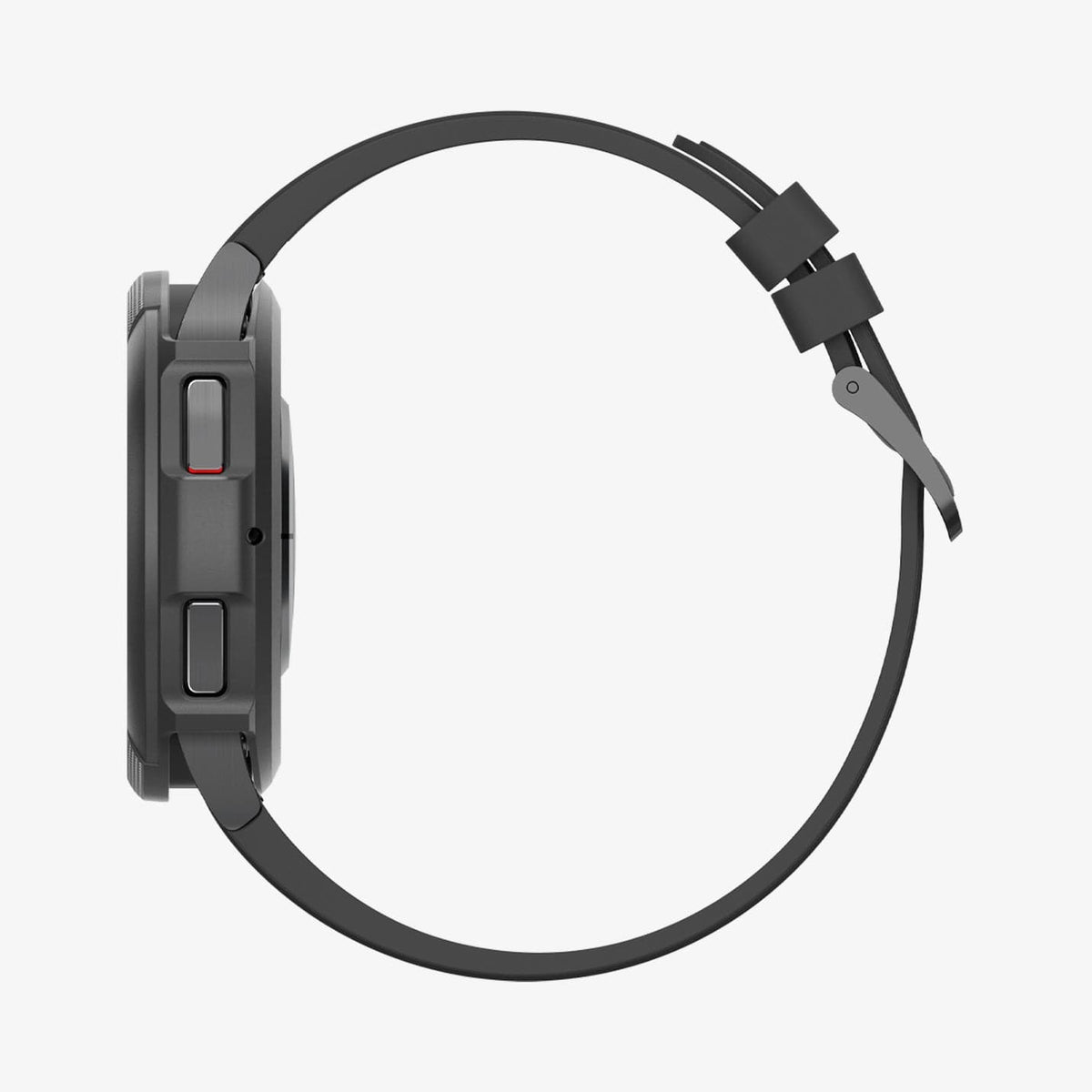 ACS06395 - Galaxy Watch 6 Classic (43mm) Case Liquid Air in matte black showing the side