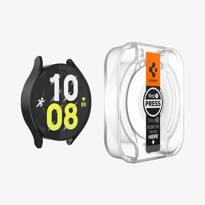 AGL07233 - Galaxy Watch 6 (44mm) Screen Protector EZ FIT GLAS.tR showing the ez fit tray hovering in front of watch face