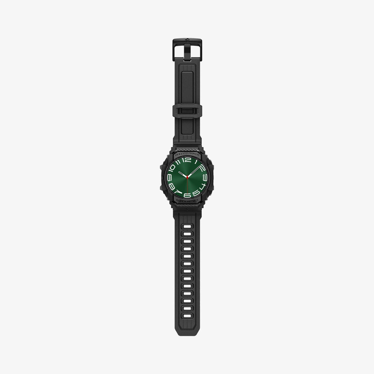 ACS08427 - Galaxy Watch Ultra (47mm) Rugged Armor Pro in Matte Black showing the front and sides band in full length