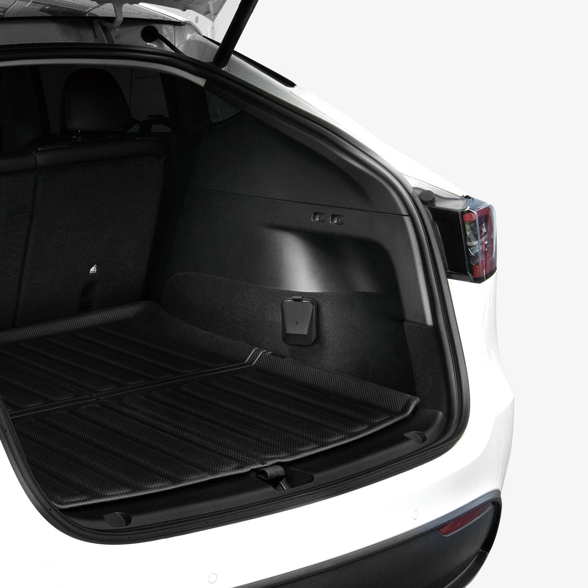 ACS09016 - Tesla SAE J1772 Charging Adapter Case TO254 in Black showing the adapter case installed inside a vehicle