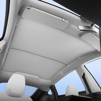 ACP09568 - Model Y (2025) CryoShade Sunroof in Gray showing the inner of the tesla