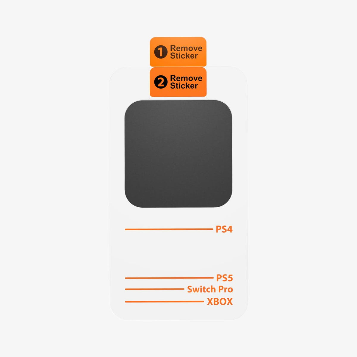AMP06397 - PlayStation 5 Controller Mount | VG300 in White showing the front magnet sticker installation film