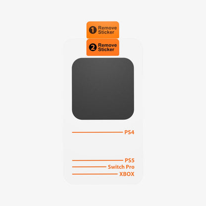 AMP06397 - PlayStation 5 Controller Mount | VG300 in White showing the front magnet sticker installation film