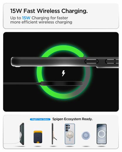 ACS10971 - Showing the 15W fast wireless charging. Up to 15W charging for faster more efficient wireless charging.