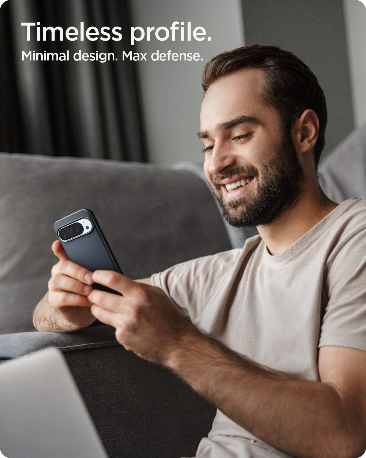 ACS09723 - Pixel 10 Pro XL Thin Fit (MagFit) in Metal Slate showing timeless profile. minimal design. max defense.