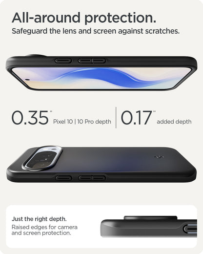 ACS09722 - Pixel 10 Pro XL Thin Fit (MagFit) in black showing all around protection. safeguard the lens and screen against scratches.