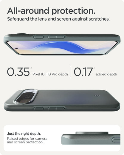 ACS09724 - Pixel 10 Pro XL Thin Fit (MagFit) in Sage Green showing all around protection. safeguard the lens and screen against scratches.