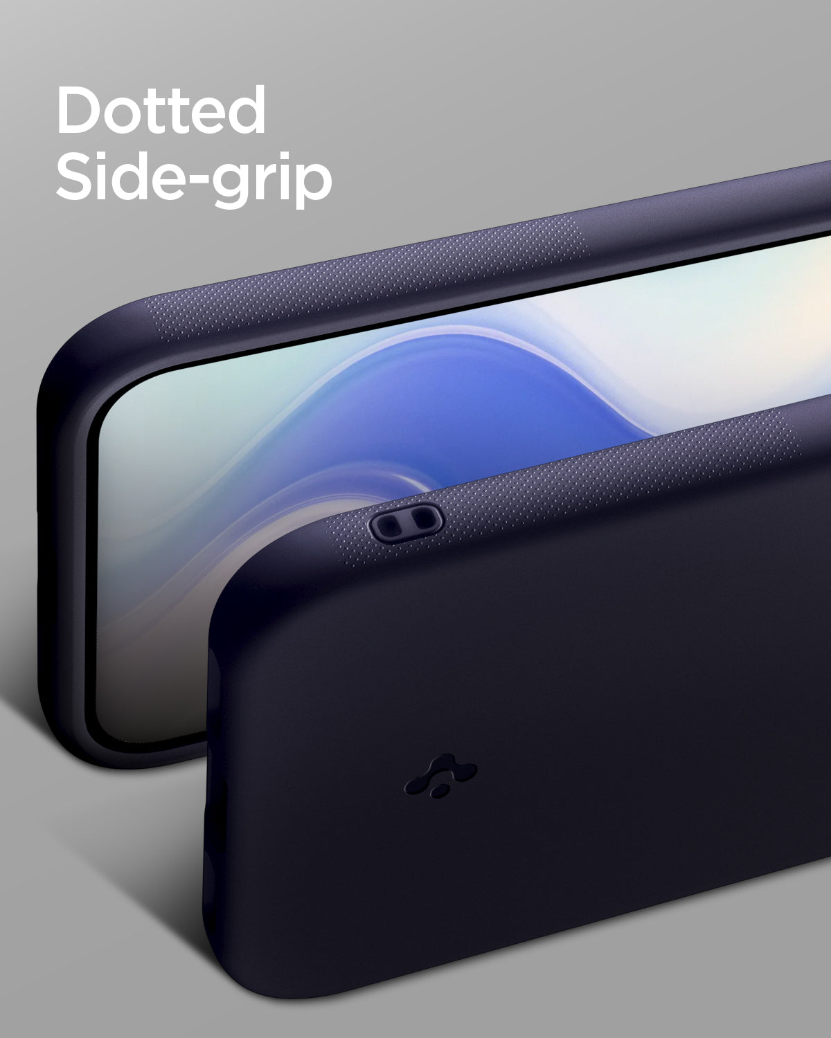 ACS11454 - Pixel 11 Pro XL Nano Pop (Mag Fit) Blueberry Navy close up showing the textured side grips and integrated strap hole.