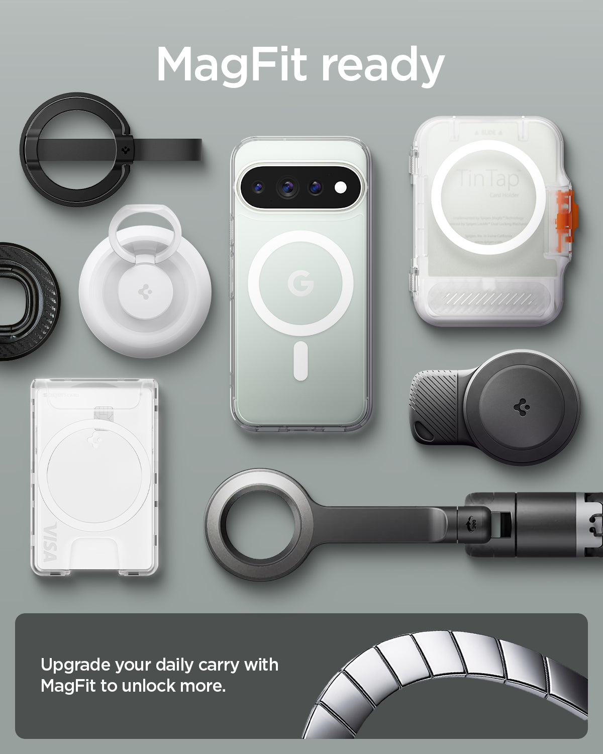 ACS11451 - Pixel 11 Pro XL Ultra Hybrid (Mag Fit) Clear White compatible with MagFit accessories for secure magnetic attachment and expanded everyday convenience.