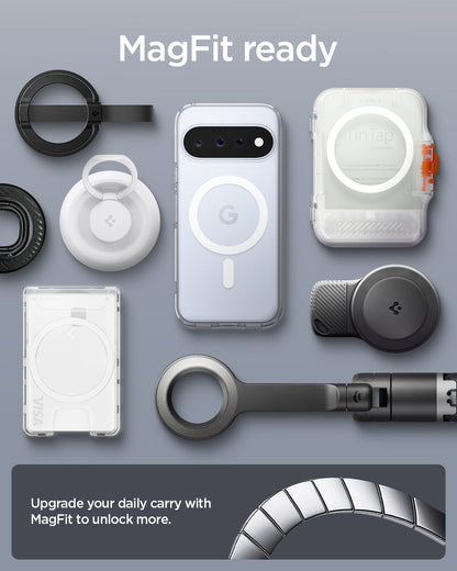ACS11441 - Pixel 11 Ultra Hybrid (Mag Fit) Clear White compatible with MagFit accessories for secure magnetic attachment and expanded everyday convenience.