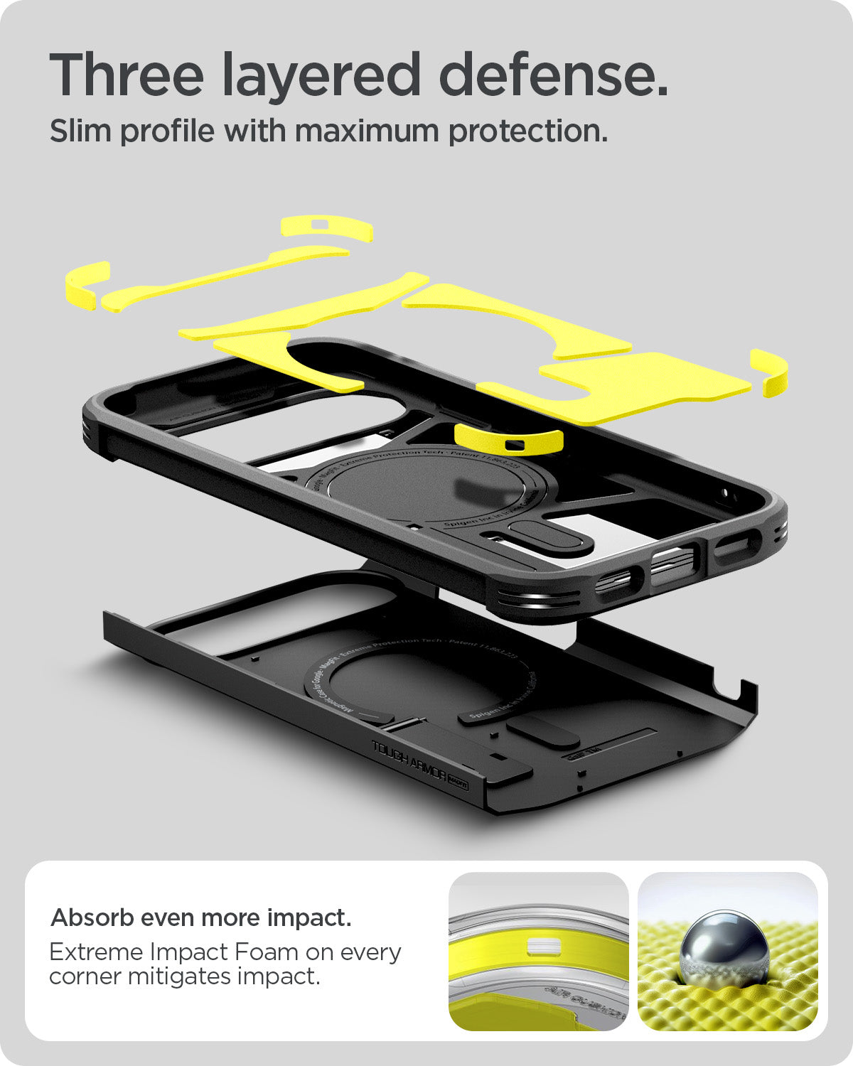ACS09728 - Pixel 10 Pro XL Tough Armor AI (MagFit) in black showing three layered defense. slim profile with maximum protection
