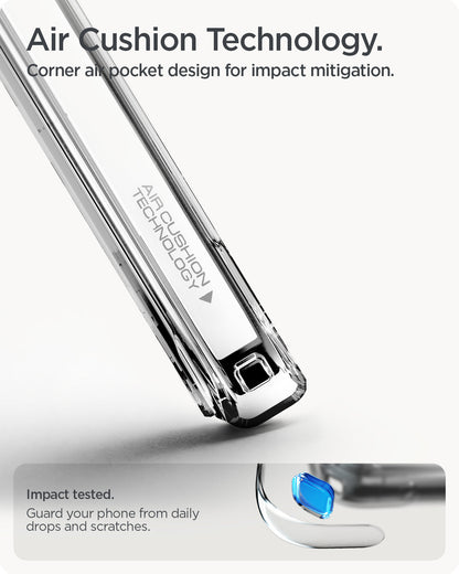 ACS09725 - Pixel 10 Pro XL Case Ultra Hybrid Metal Ring (MagFit) in crystal clear showing the aircushion technology. Corner air pocket design for impact mitigation. Impact tested. Guard your phone from daily drops and scratches.