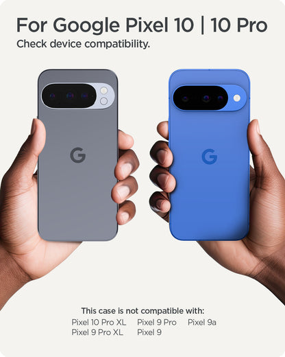ACS09698 - Pixel 10 / Pixel 10 Pro Case Rugged Armor (MagFit) in black showing the compatibility. Only compatible with the Pixel 10 / 10 Pro