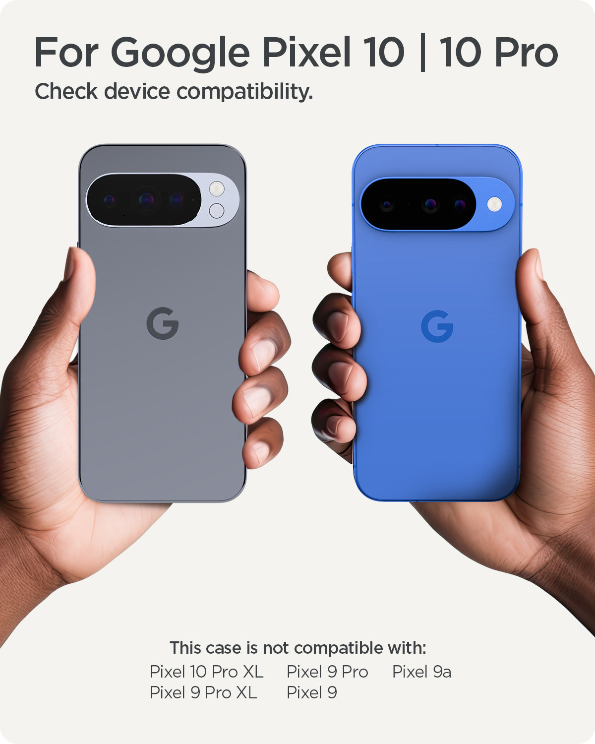 ACS09703 - Pixel 10 / Pixel 10 Pro Case Ultra Hybrid Metal Ring (MagFit) showing the compatibility. Only compatible with Pixel 10 / 10 Pro