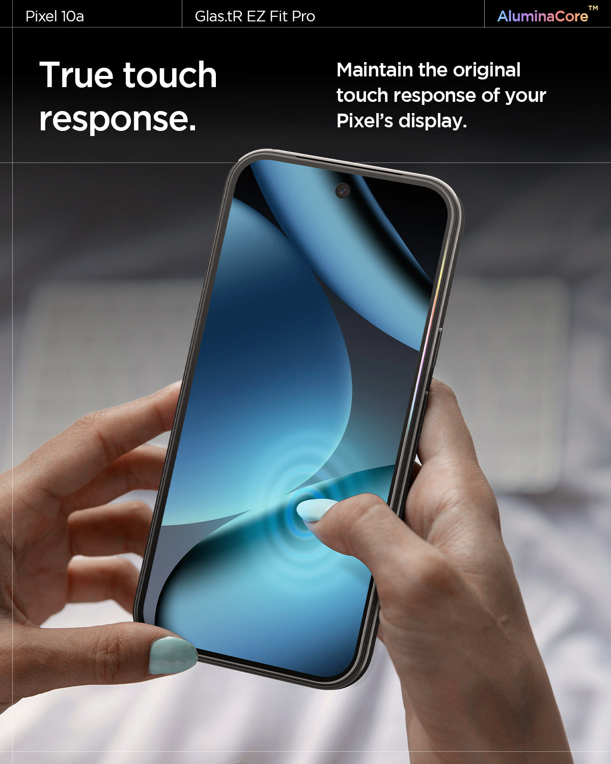 AGL11364 - Pixel 10a GLAS.tR EZ Fit Pro showing true touch response