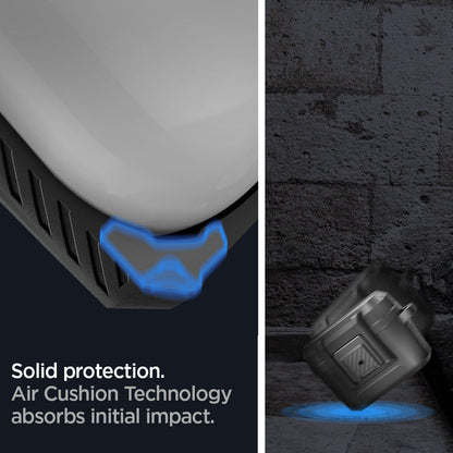 ACS04755 - Apple AirPods Pro Case Lock Fit in matte black showing the solid protection. Air cushion technology absorbs initial impact