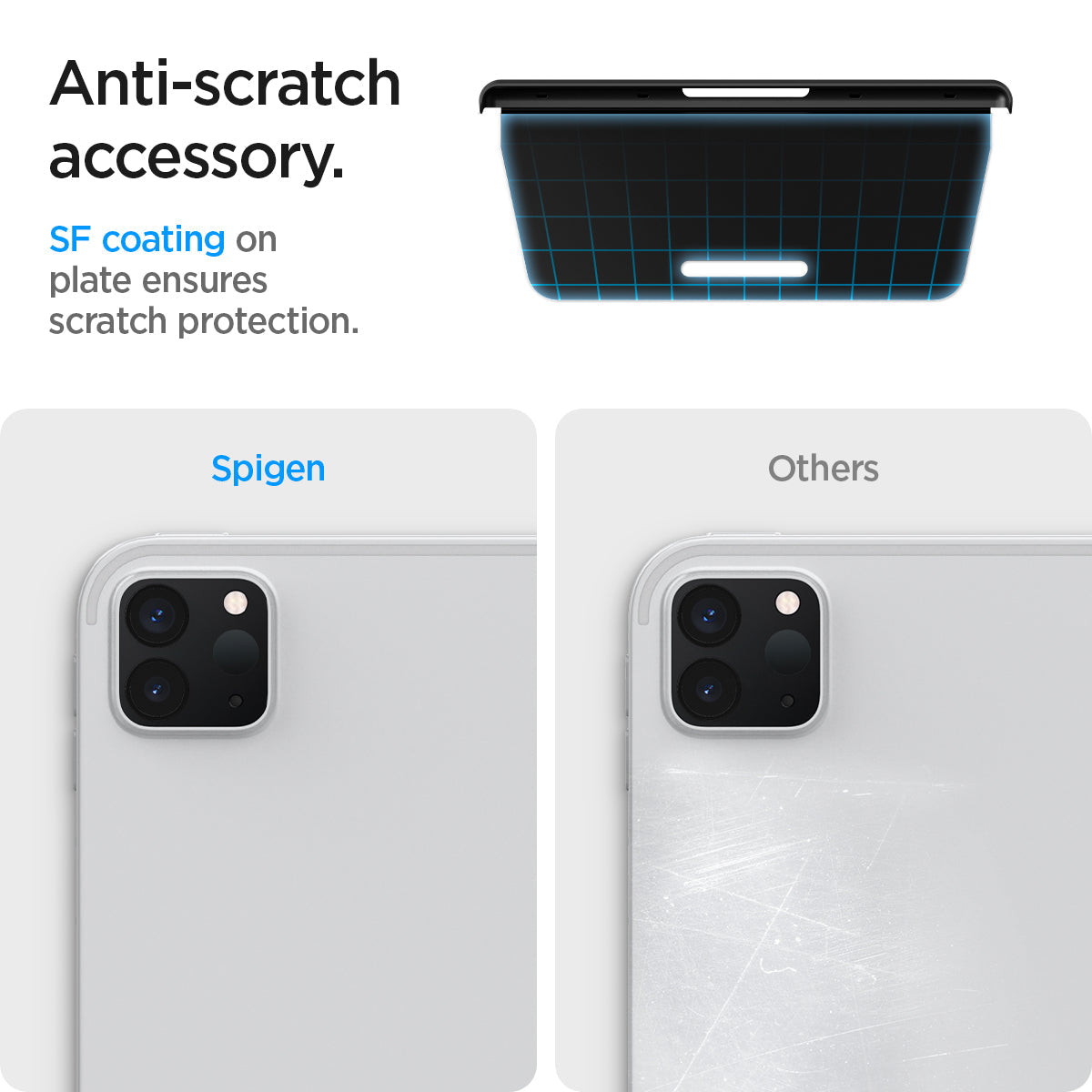 APP04545 - Apple Pencil Holder DA20 in Black showing the Anti-scratch accessory. SF coating on plate ensures scratch protection