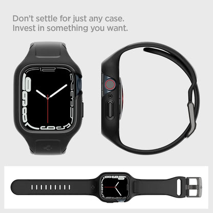 ACS04182 - Apple Watch Series (45mm) Case Liquid Air Pro in black showing the different angles