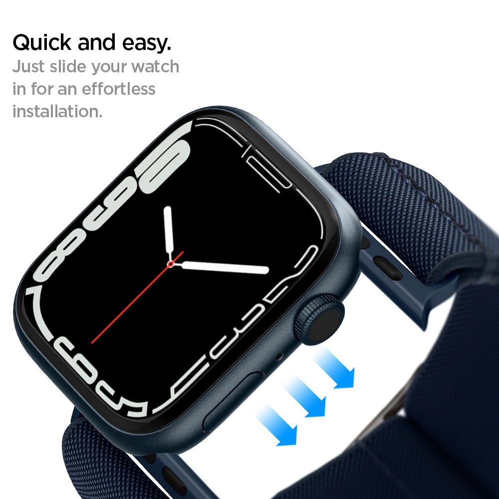 AMP02291 - Apple Watch Series (Apple Watch (41mm)/Apple Watch (38mm)) Watch Band Lite Fit in navy just side your watch in for an effortless installation. Quick and easy.