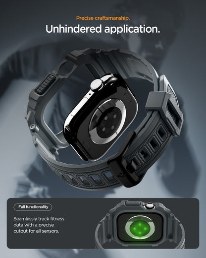ACS10504 - Apple Watch 10/11 (46mm) Rugged Armor Pro 2 in Dark Gray showing precise craftsmanship. unhindered application