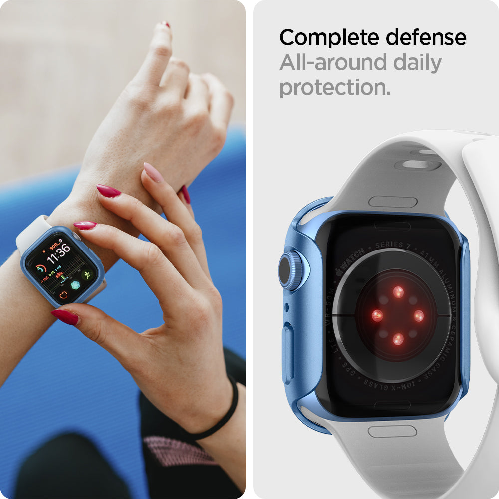ACS04186 - Apple Watch Series (41mm) Case Thin Fit in metallic blue all around daily protection. complete defense.