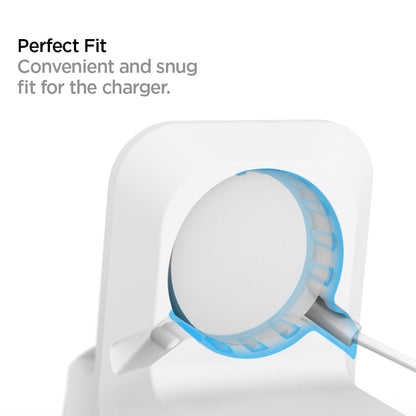 000CD21181 - Apple Watch Night Stand S350 in white showing the Perfect Fit. Convenient and snug fit for the charger