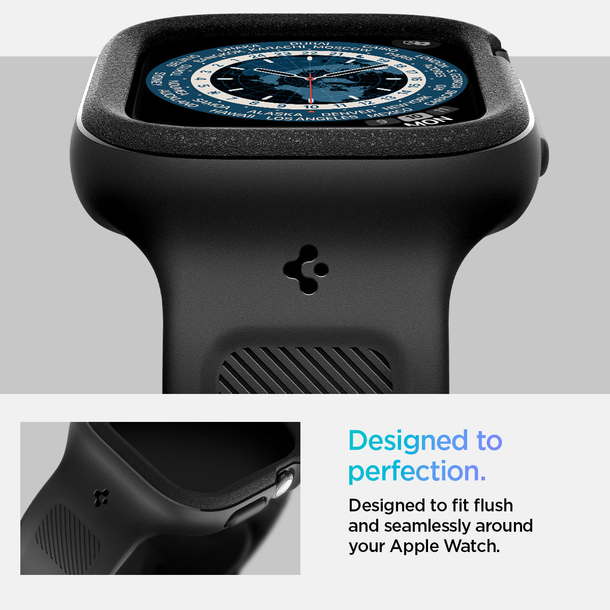 ACS09391 - Apple Watch 10 (46mm) Case Vault Pro in Matte Black designed to fit flush and seamlessly around your apple watch.