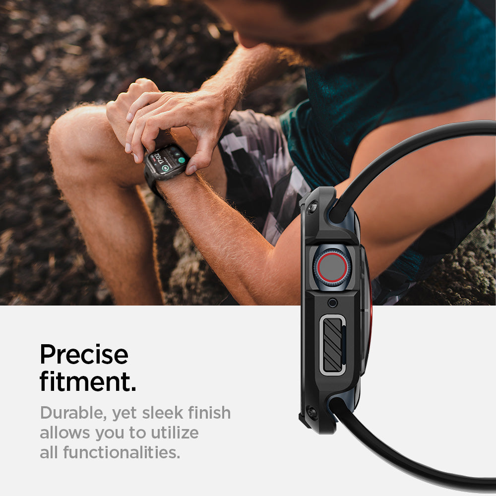 ACS04183 - Apple Watch Series (45mm) Case Tough Armor in black durable, yet sleek finish allows you to utilize all functionalities. Precise fitment.