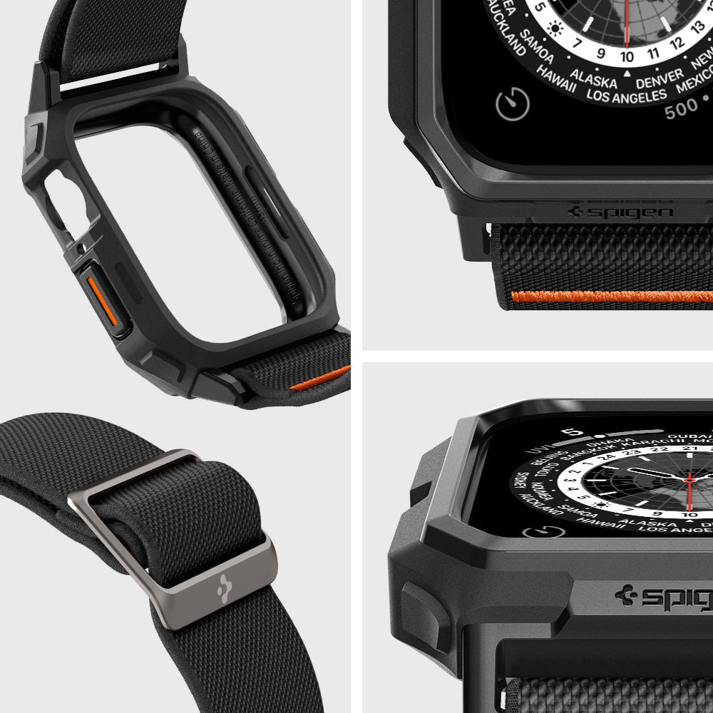 ACS07103 - Apple Watch (45mm) Lite Fit Pro in Matte Black showing the different angles