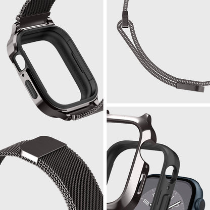 ACS04587 - Apple Watch (41mm) Metal Fit Pro in Graphite showing the different angles