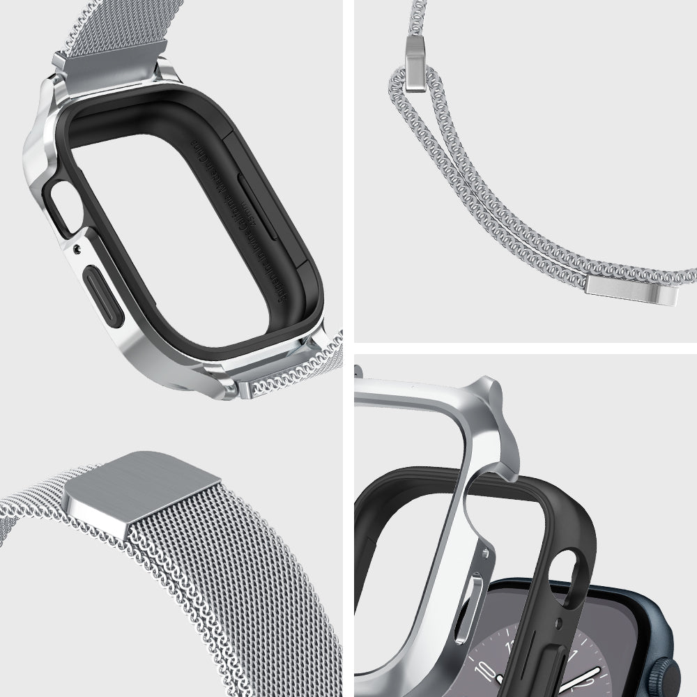 ACS04586 - Apple Watch (40mm) Metal Fit Pro in Silver showing the different angles