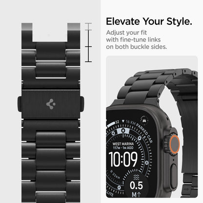 AMP11577 - Apple Watch Series - Modern Fit Titanium Black adjustable links on both sides of the buckle allow fine tuning for a personalized fit.