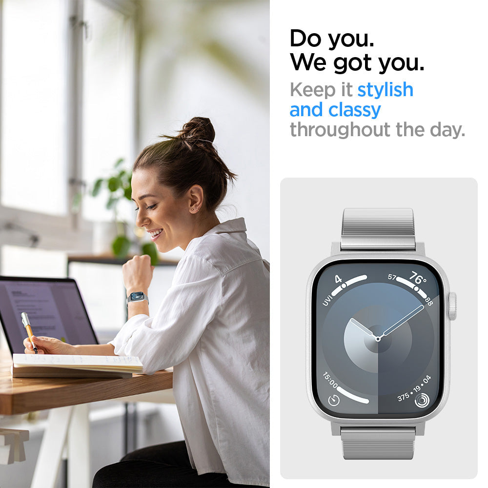 AMP07225 - Apple Watch (41mm) Sleek Link in Silver keep it stylish and classy throughout the day. Do you. We got you