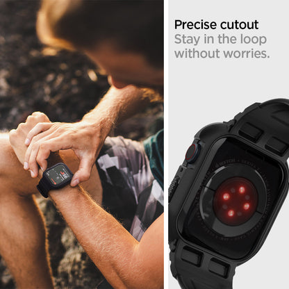 062CS25324 - Apple Watch Series (Apple Watch (45mm)) Case Rugged Armor Pro in black precise cutout stay in the loop without worries.