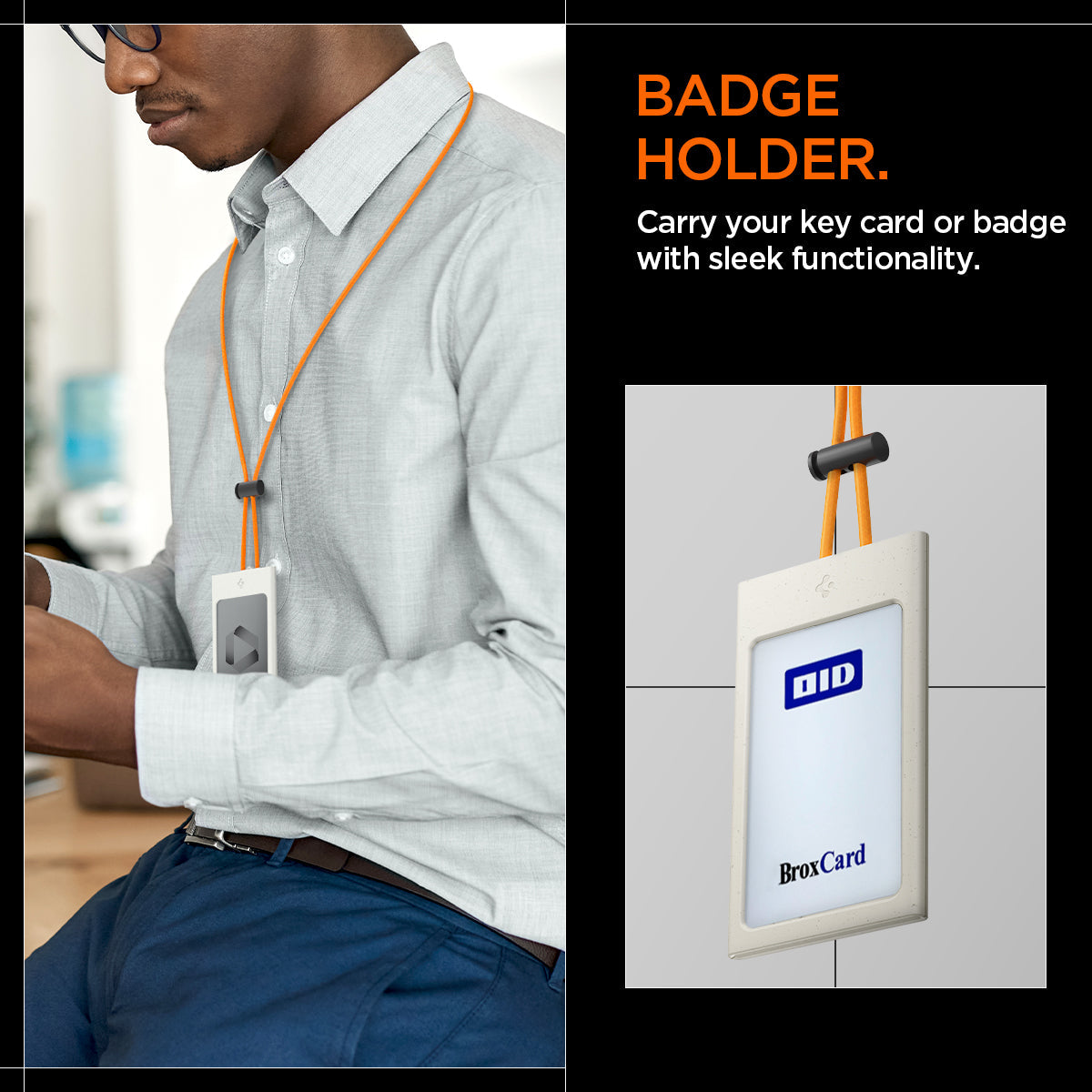 AFA09346 - Badge Holder MagSlide in Dune Beige showing the badge holder, carry your key card or badge with sleek functionality