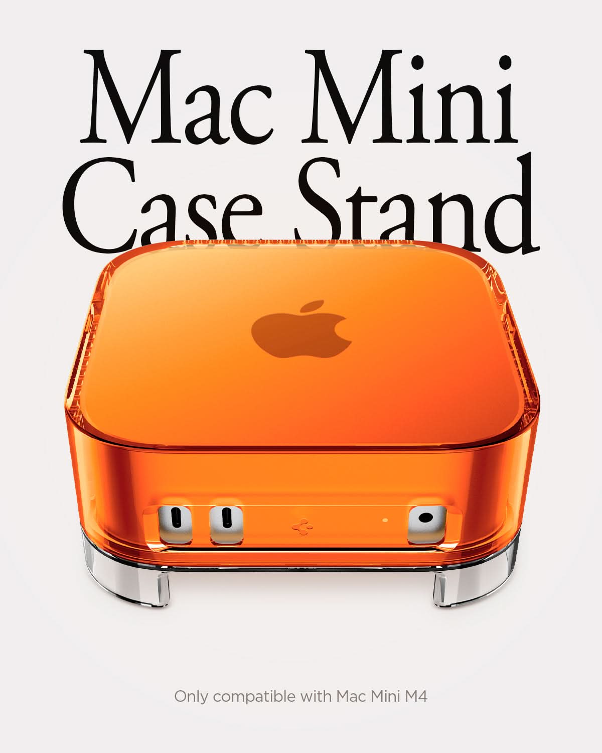 ACS09212 - Apple Mac Mini Stand Classic C1 in Tangerine showing mac mini case stand only compatible with mac mini m4