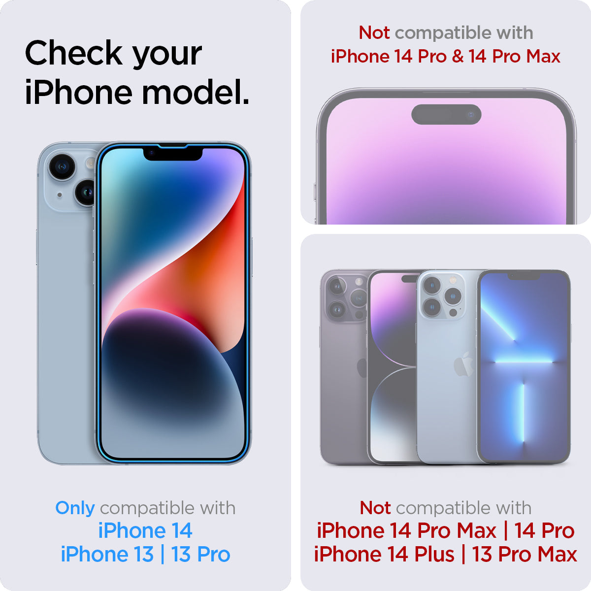 AGL03386 - iPhone 14 Screen Protector EZ FIT GLAS.tR (Sensor Protection) check your iPhone model. Only compatible with iPhone 14 , 13 , 13 pro. Compatible with iPhone 14 pro, 14 pro max. Not compatible with iPhone 14 pro, 14 pro max, 14 plus, 13 pro max