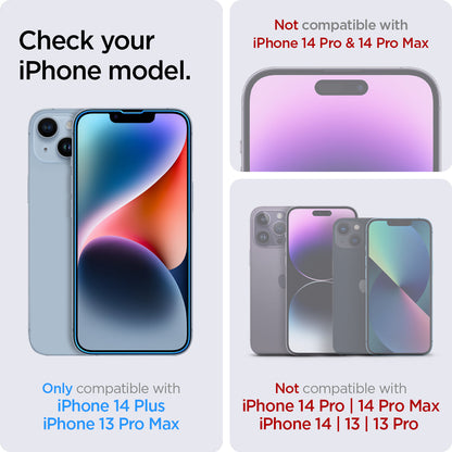 AGL03376 - iPhone 14 Plus Screen Protector EZ FIT GLAS.tR (Sensor Protection) check your iPhone model. Only compatible with iPhone 14 plus, 13 pro max. Compatible with iPhone 14 plus, 13 pro max. Not compatible with iPhone 14 pro, 14 pro max, 14, 13, 13 pro