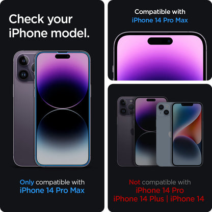 AGL05202 - iPhone 14 Pro Max Screen Protector EZ FIT GLAS.tR (Sensor Protection) check your iPhone model. Only compatible with iPhone 14 pro max. Compatible with iPhone 14 pro max. Not compatible with iPhone 14 pro, 14 plus, 14