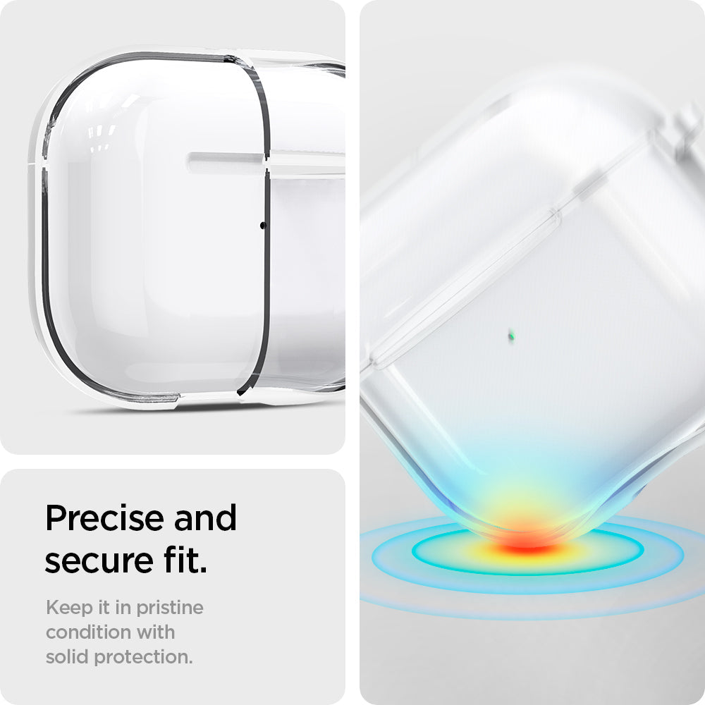 ASD01983 - Apple AirPods 3 Case Ultra Hybrid in jet white showing the precise and secure fit. Keep it pristine condition with solid protection