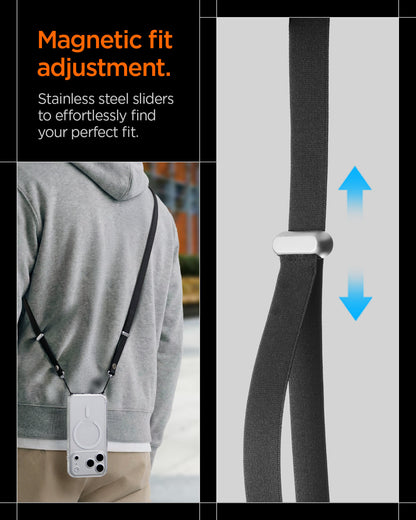 AFA10614 - Spigen Universal Lanyard Strap featuring magnetic fit adjustment with stainless steel slider