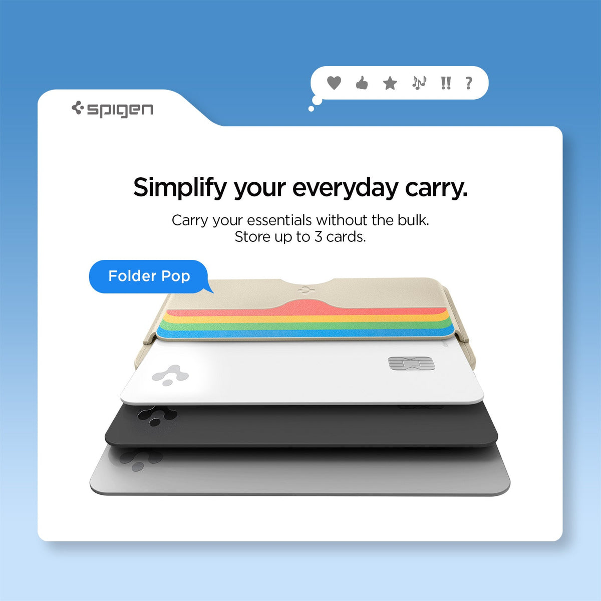 AFA07232 - MagSafe Card Holder Folder Pop (Mag Fit) in Rainbow showing how to carry your essentials without the bulk, Store up to 3 cards